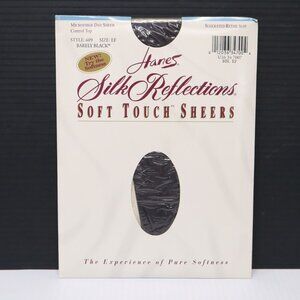 Hanes Silk Reflections Soft Touch Sheers Pantyhose Barely Black Sz EF (plus)